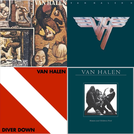 This is a 4 LP Vinyl SKU bundle.
1.This LP Vinyl is brand new.Format: LP VinylMusic Style: Hard RockThis item's title is: Van Halen Ii (180G/Remastered)Artist: Van HalenLabel: RHINO/WARNER BROS.Barcode: 081227954932Release Date: 7/10/2015
2.This LP Vinyl is brand new.