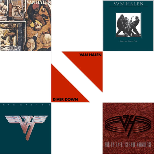 This is a 5 LP Vinyl SKU bundle.
1.This LP Vinyl is brand new.Format: LP VinylMusic Style: Hard RockThis item's title is: Van Halen Ii (180G/Remastered)Artist: Van HalenLabel: RHINO/WARNER BROS.Barcode: 081227954932Release Date: 7/10/2015
2.This LP Vinyl is brand new.
