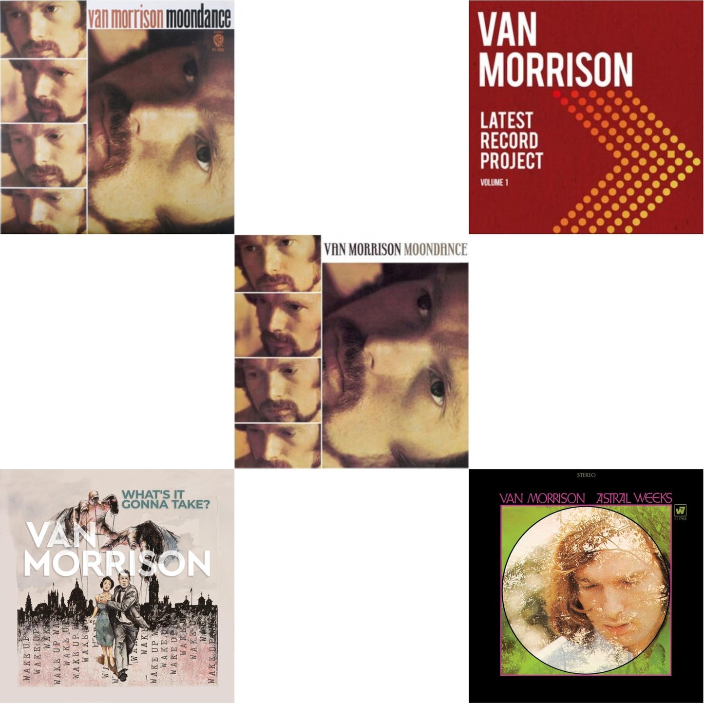 This is a 5 LP Vinyl SKU bundle.
1.This LP Vinyl is brand new.Format: LP VinylThis item's title is: Moondance (Deluxe/3LP)Artist: Van MorrisonBarcode: 081227820992Release Date: 12/1/2023
2.This LP Vinyl is brand new.