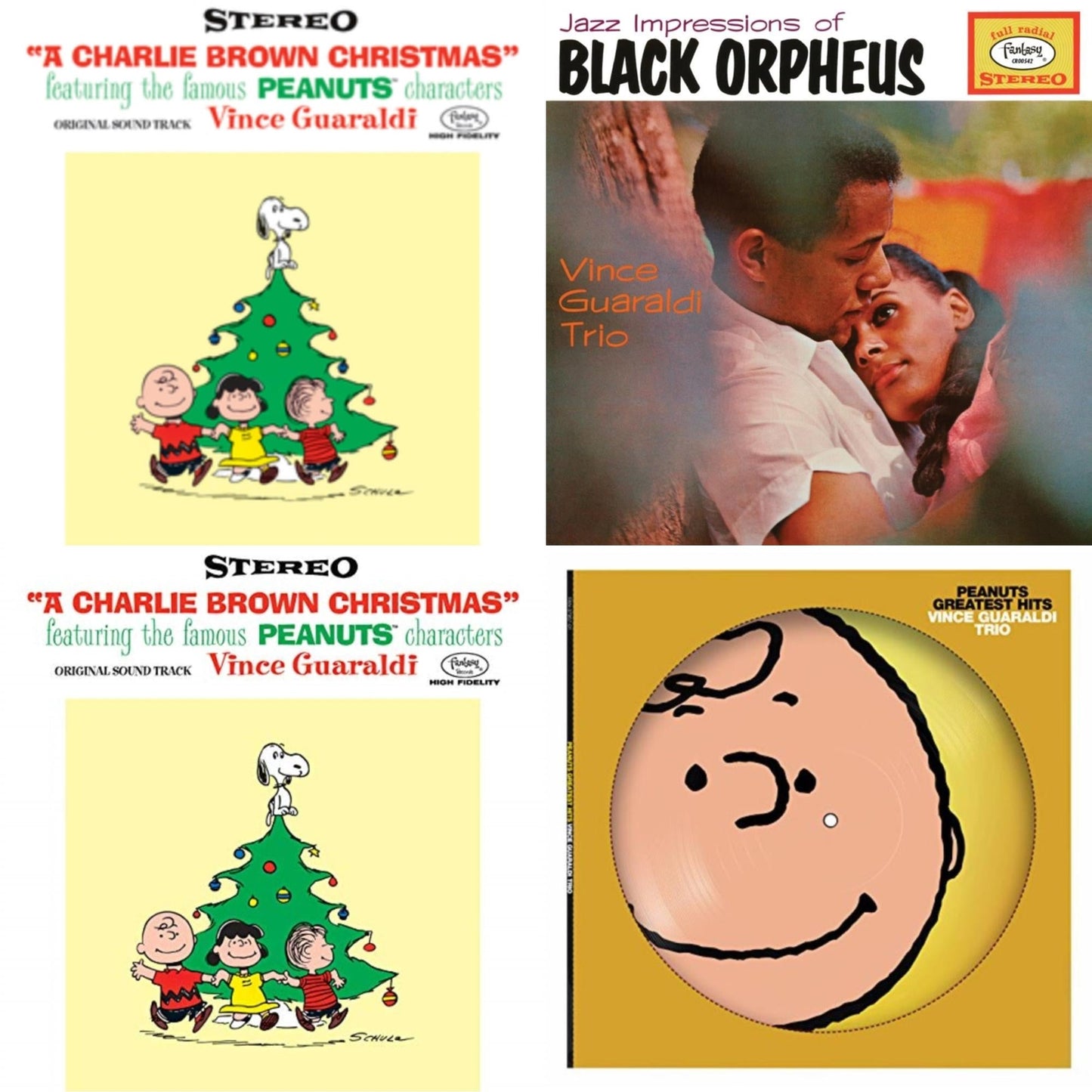 This is a 4 LP Vinyl SKU bundle.
1.This LP Vinyl is brand new.Format: LP VinylMusic Style: Cool JazzThis item's title is: Charlie Brown Christmas (180G)Artist: Vince Trio GuaraldiLabel: CRAFT RECORDINGSBarcode: 888072035485Release Date: 11/17/2017
2.This LP Vinyl is brand new.