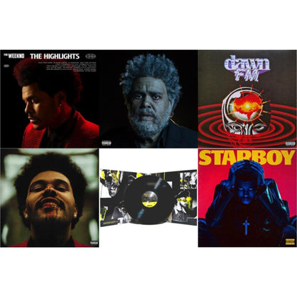 Highlights (2LP) & Dawn Fm (X) (2LP) & Dawn Fm (Version 2) (Translucent Silver LP Vinyl) & After Hours (X) (2LP) & Beauty Behind The Madness (X) & Starboy (2LP/Translucent Red Vinyl/Gatefold)