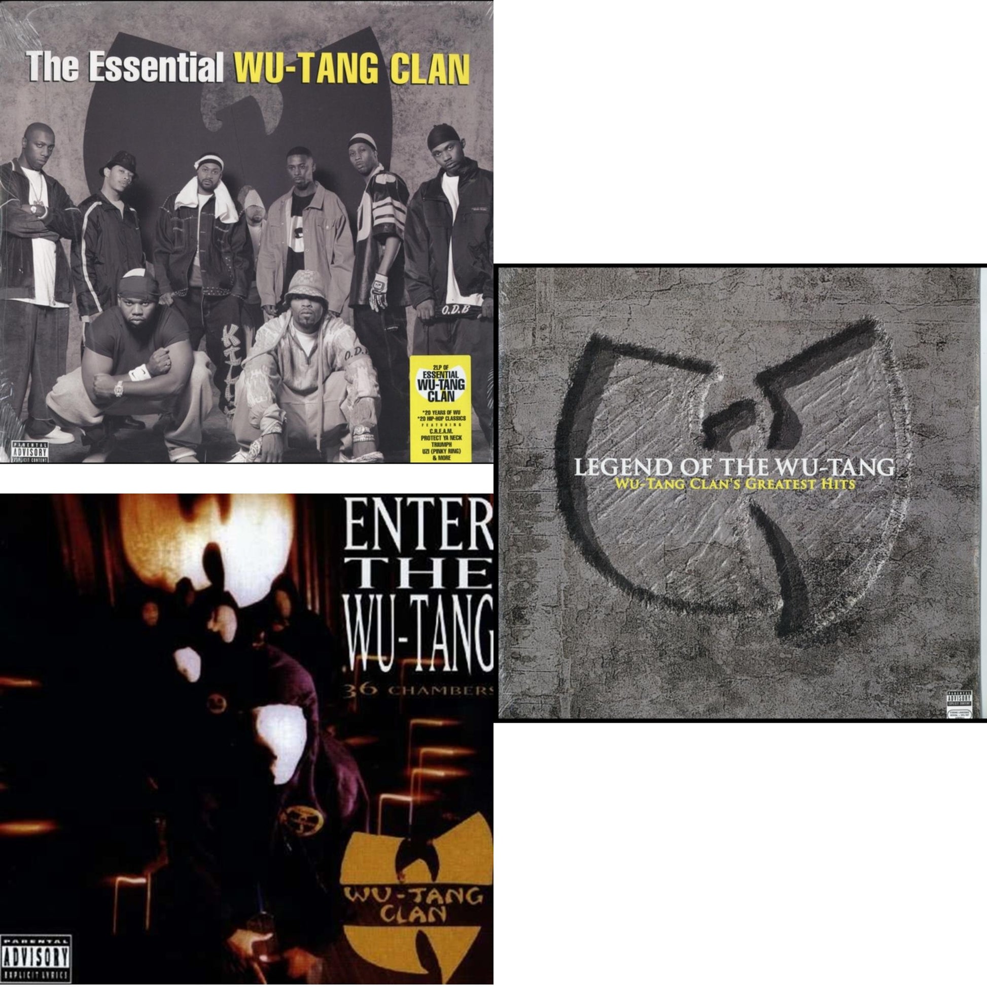 This is a 3 LP Vinyl SKU bundle.
1.This LP Vinyl is brand new.Format: LP VinylMusic Style: Hardcore Hip-HopThis item's title is: Essential Wu-Tang ClanArtist: Wu-Tang ClanLabel: LEGACY/ COLUMBIABarcode: 889853124015Release Date: 6/10/2016
2.This LP Vinyl is brand new.