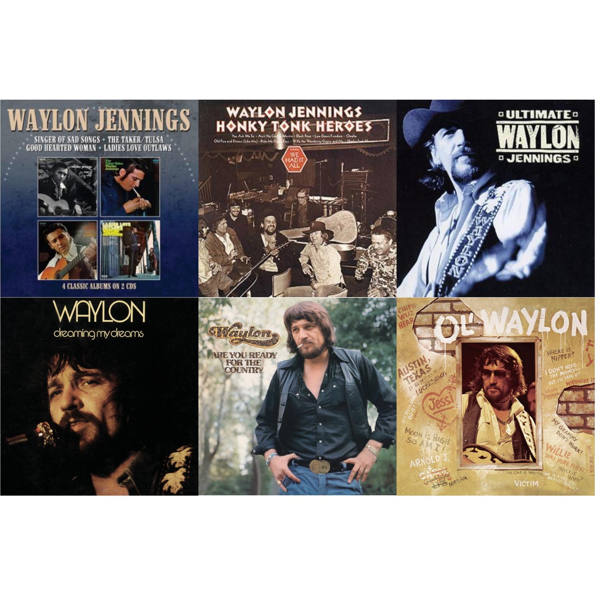 This is a 6 CD SKU bundle.
1.This CD is brand new.Format: CDThis item's title is: Singer Of Sad Songs / The Taker-Tulsa / Good Hearted Woman / Ladies Love OutlawsArtist: Waylon JenningsBarcode: 5013929800021Release Date: 7/16/2021
2.This CD is brand new.
