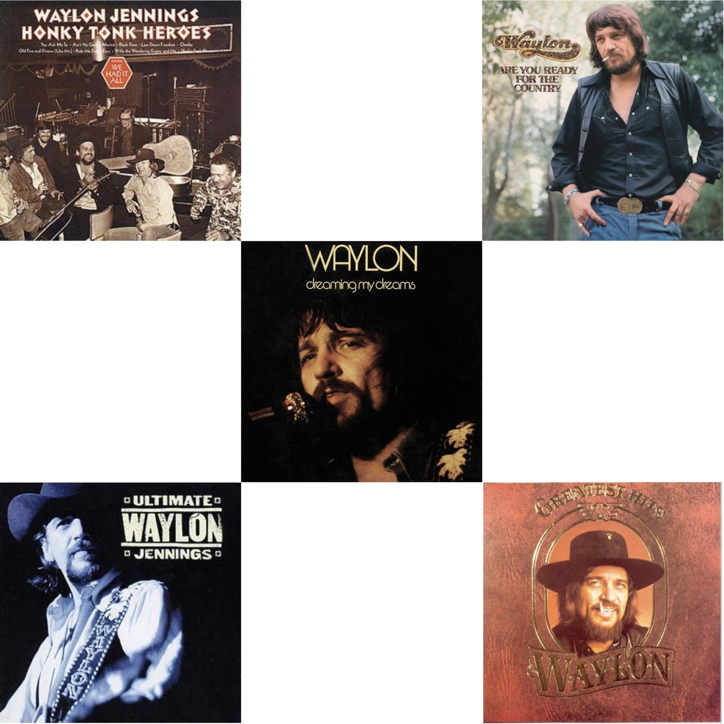 Honky Tonk Heroes & Ultimate Waylon Jennings & Dreaming My Dreams & Are You Ready For The Country & Greatest Hits