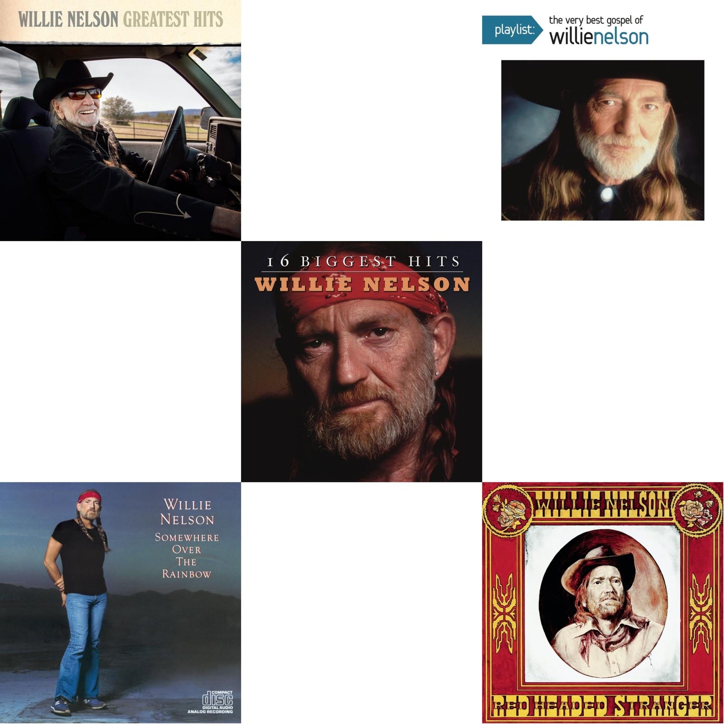 Greatest Hits & Over The Rainbow & 16 Biggest Hits & Playlist: Very Best Gospel Of Willie Nelson & Red Headed Stranger