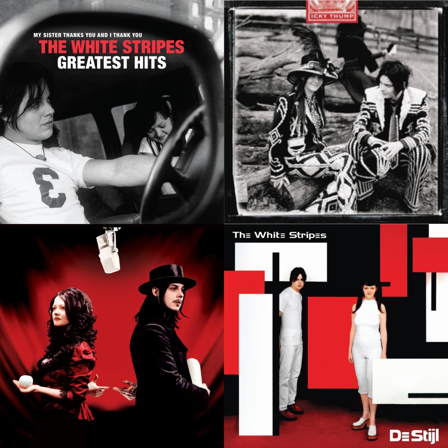 Greatest Hits (2LP/Black & Red Vinyl) & Icky Thump (2LP) & Get Behind Me Satan (2LP/20Th Anniversary/1-Red W/ Black Wisp & 2-Clear W/ Black Wisp Vinyl) & De Stijl