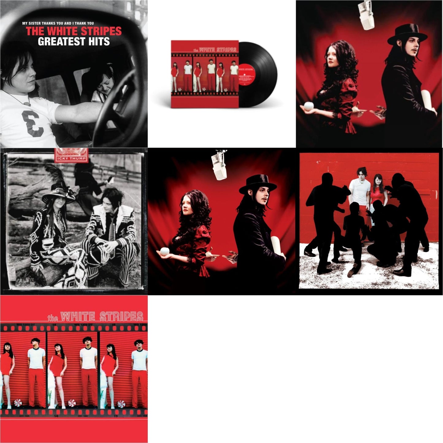 Greatest Hits (2LP/Black & Red Vinyl) & White Stripes & Get Behind Me Satan (2LP) & Icky Thump (2LP) & Get Behind Me Satan (2LP/20Th Anniversary/1-Red W/ Black Wisp & 2-Clear W/ Black Wisp Vinyl) & White Blood Cells (Reissue) & White Stripes