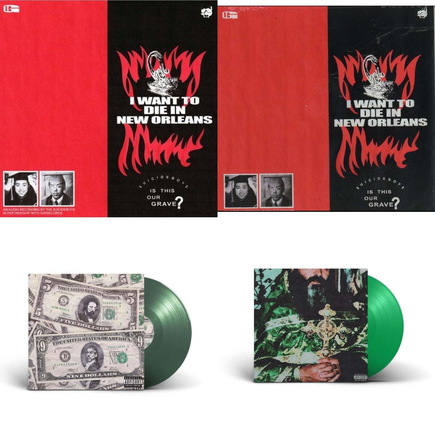 This is a 4 LP Vinyl SKU bundle.
1.This LP Vinyl is brand new.Format: LP VinylMusic Style: Cloud RapThis item's title is: Sing Me A Lullaby My Sweet Temptation (Green LP Vinyl)Artist: $Uicideboy$Label: G*59 RecordsBarcode: 196925411752Release Date: 4/28/2023
2.