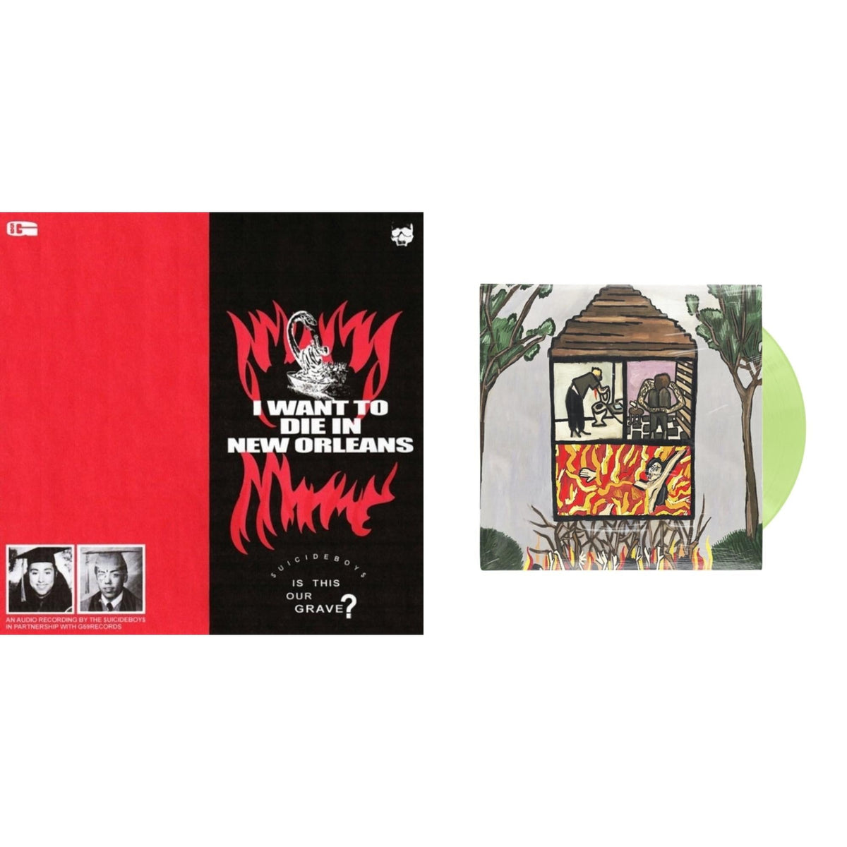 $Uicideboy$ - Long Term Effects Of Suffering (Glow Green LP Vinyl) & I Want To Die In New Orleans (Silver LP Vinyl)