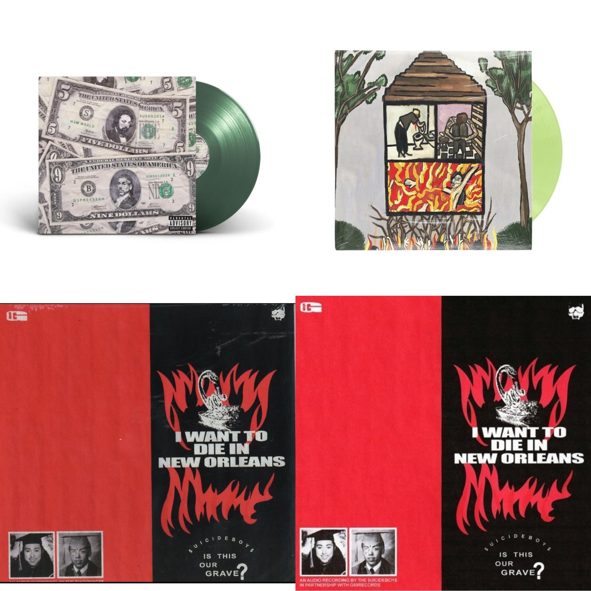 This is a 4 LP Vinyl SKU bundle.
1.This LP Vinyl is brand new.Format: LP VinylMusic Style: Cloud RapThis item's title is: Long Term Effects Of Suffering (Glow Green LP Vinyl)Artist: $Uicideboy$Label: G*59 RecordsBarcode: 196292283754Release Date: 5/13/2022
2.