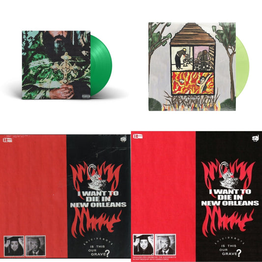 $Uicideboy$ - Long Term Effects Of Suffering (Glow Green LP Vinyl) & Sing Me A Lullaby My Sweet Temptation (Green LP Vinyl) & I Want To Die In New Orleans (Red/Black LP Vinyl) & I Want To Die In New Orleans (Silver LP Vinyl)