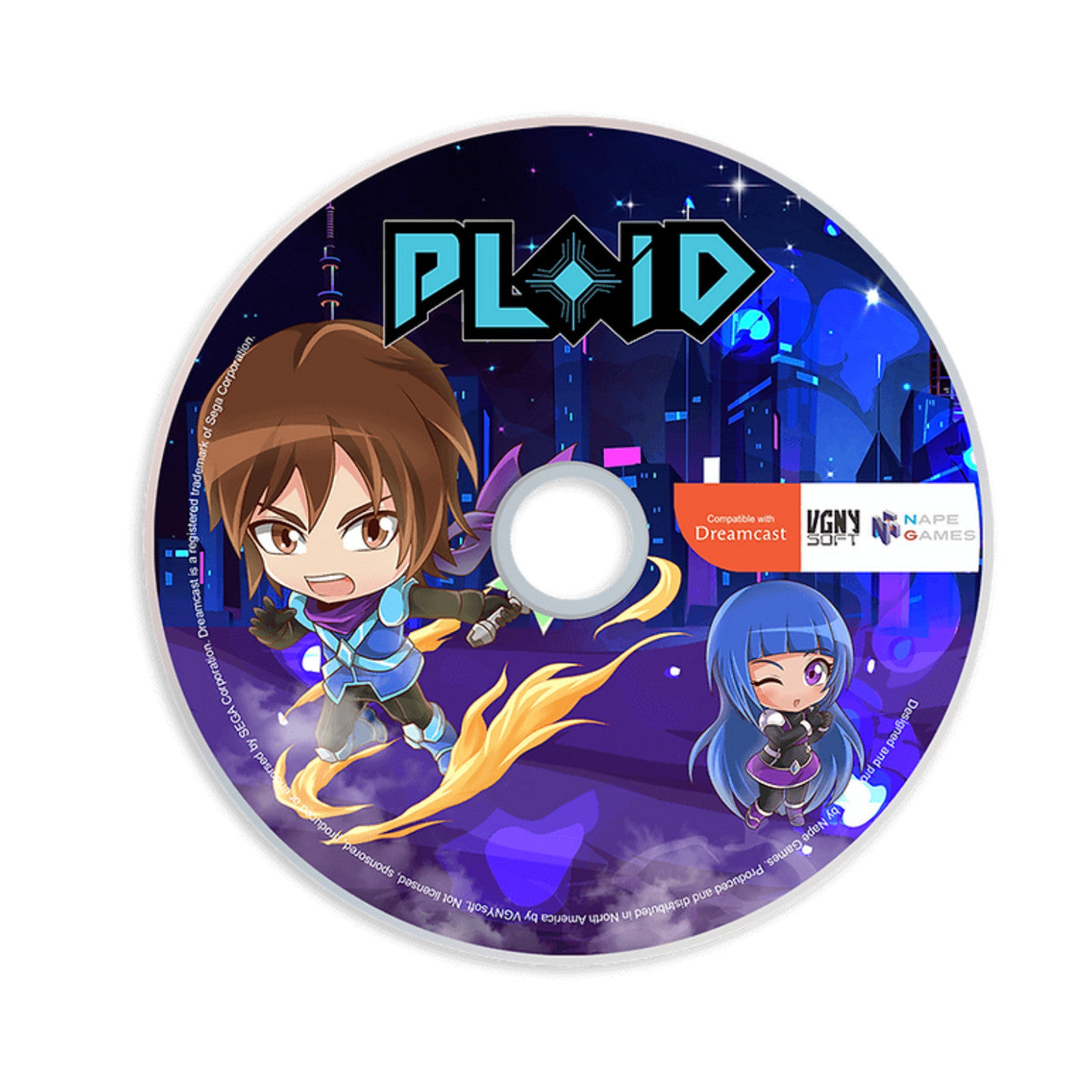 This is brand new.Ploid is a classic retro adventure game ported to the Dreamcast. Play and explore the lost temples in order to gain the sacred disc files and become the ultimate Ploid X of the galaxy!
The Ploids have formed the patrol that protects time and space to avoid repeating the story with Dr. Elo.