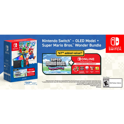 This is brand new.This bundle has everything you need to start playing right away, including a Nintendo Switch – OLED Model system and a 3-month Nintendo Switch Online Individual Membership. Plus, enjoy an added value of $67.98 with a full download of the Super Mario Bros. Wonder game.
