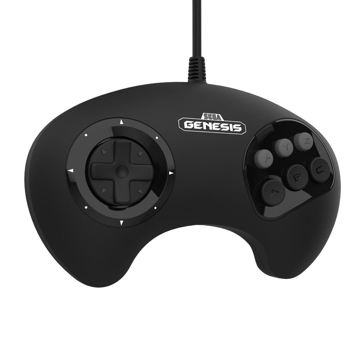 SEGA Genesis Wired BIG6 Control Pad - Original Port: Black - Retro-Bit