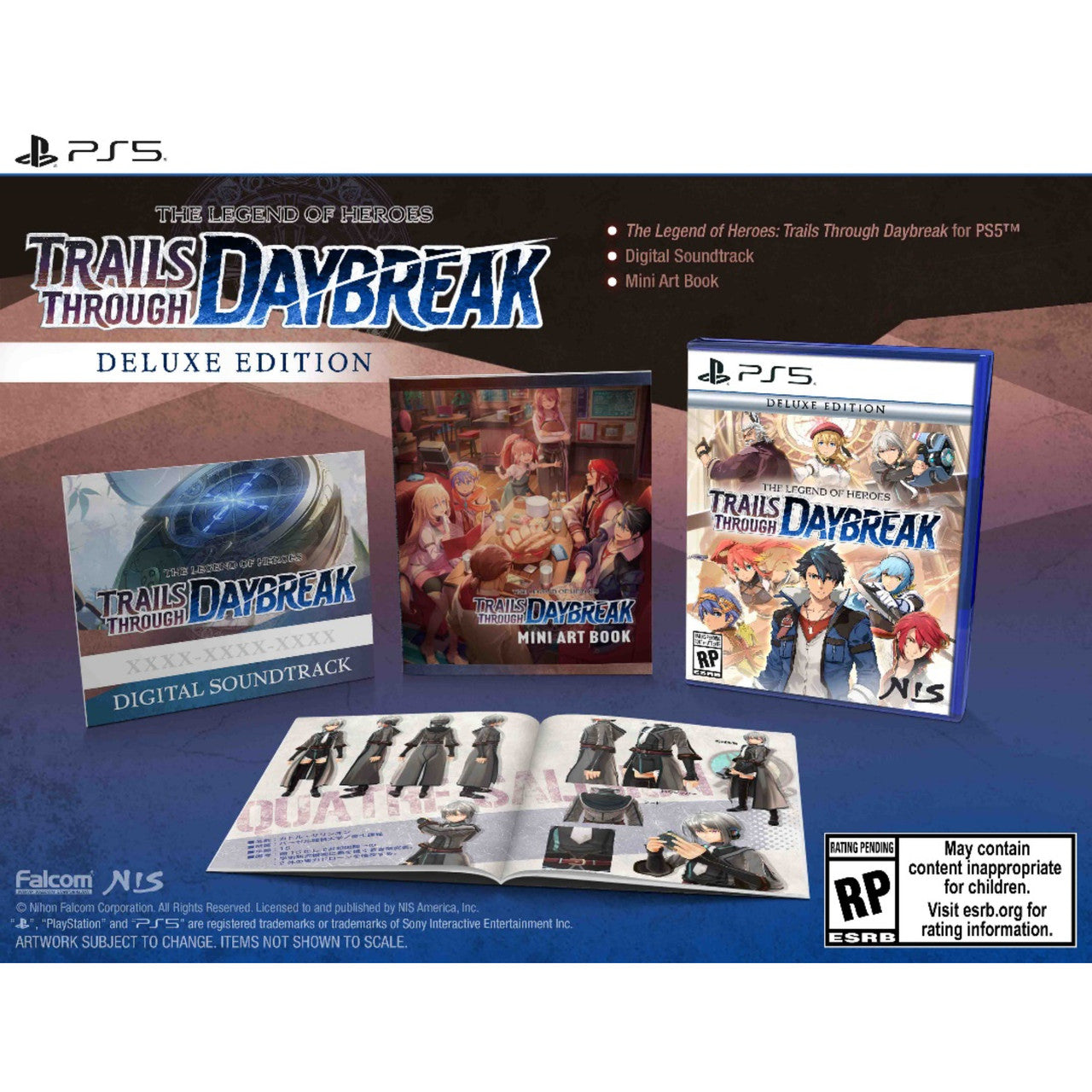 This is brand new.Deluxe Edition includes:
The Legend of Heroes: Trails through Daybreak GAME
Digital Soundtrack (download code)
Mini Art Book
About the game:
In the aftermath of a brief war, Calvard is enjoying unprecedented economic prosperity.