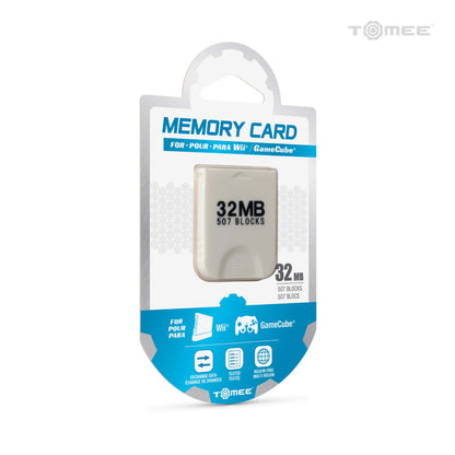 This is brand new.Take your games further with the Tomee 32MB Memory Card for Wii®/ GameCube® Equipped with 507 blocks of memory, the Tomee 32MB Memory Card for Wii®/ GameCube® can save or reload your game data on either console. Do not play your games without it.
